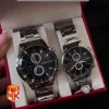 ست هدیه مردانه ساعت کاسیو مدل Black Chrono Couple