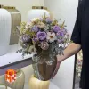 گلدان دکوراتیو رز یاسی و اکالیپتوس