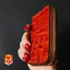 جاکارتی دو زیپ آکاردئونی چرم طبیعی